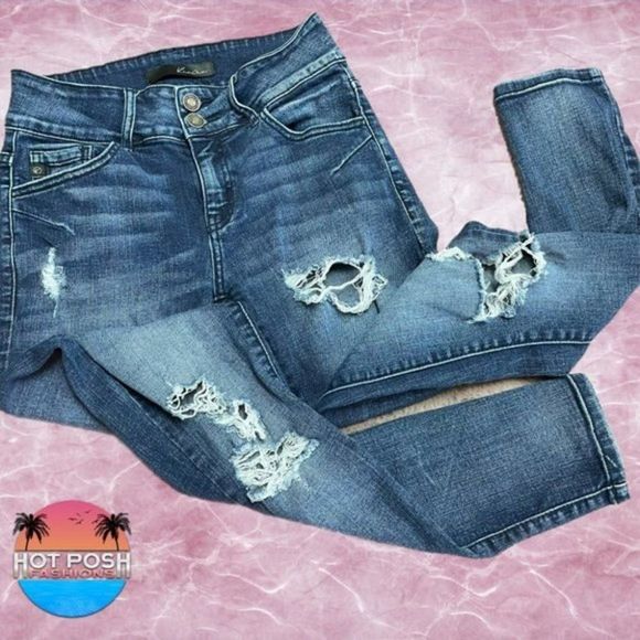 KanCan Los Angeles Womens Distressed Skinny Leg Denim Jeans Size 26 - Picture 12 of 12